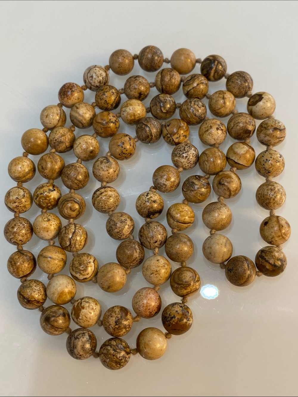 Picture jasper Brown Beaded Necklace